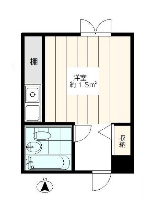 セゾン新秋津(ワンルーム/3階)の間取り写真