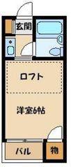 コージーハウス(ワンルーム/1階)の間取り写真