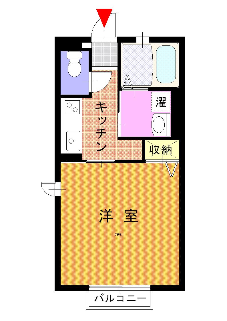 ヘスティア(1K/1階)の間取り写真
