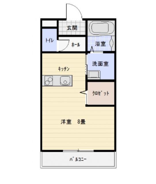 ジュネス徳次(ワンルーム/2階)の間取り写真