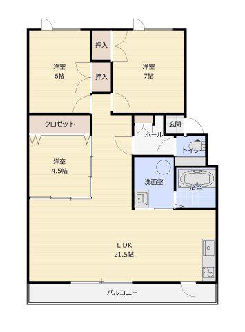リバーハイツM05(3LDK/3階)の間取り写真