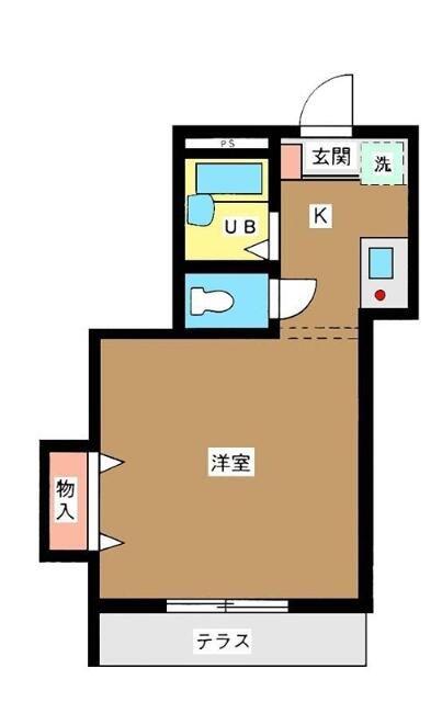 グランデール(1K/1階)の間取り写真