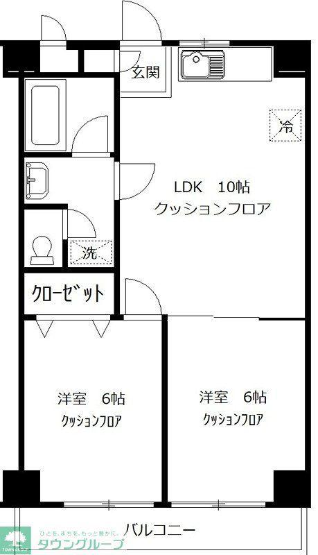 メゾンドパリス(2LDK/2階)の間取り写真