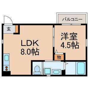 ファインレイバー(1LDK/1階)の間取り写真