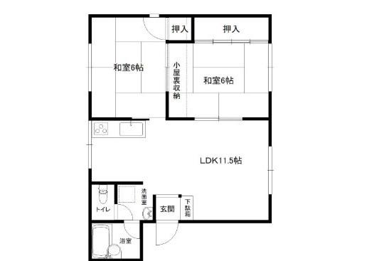 グレース櫛原(2LDK/2階)の間取り写真