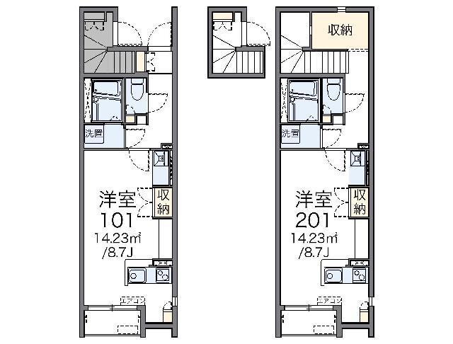 レオネクストルミエール(ワンルーム/2階)の間取り写真