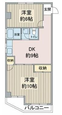 富善ビル(2DK/2階)の間取り写真