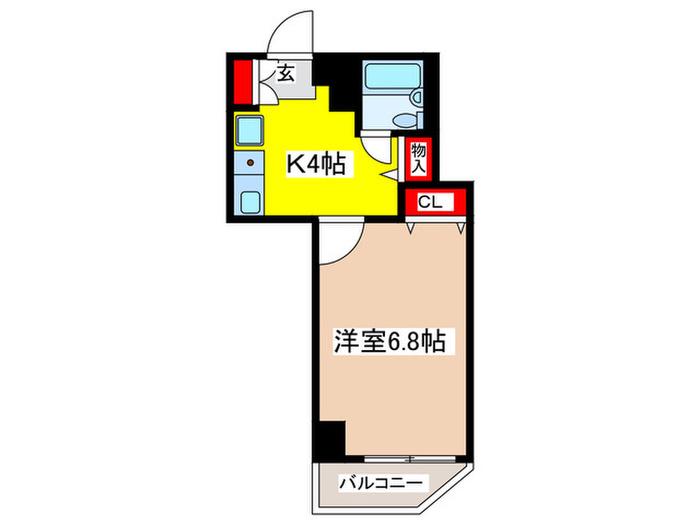 ライオンズマンション西が丘南(1K/10階)の間取り写真