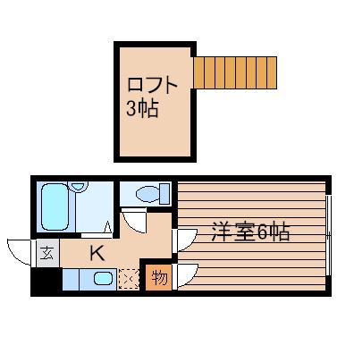 ロフティ松森(1K/1階)の間取り写真