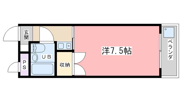 アピア御陵(1K/3階)の間取り写真