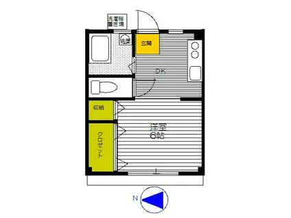 岩田マンション(1K/2階)の間取り写真