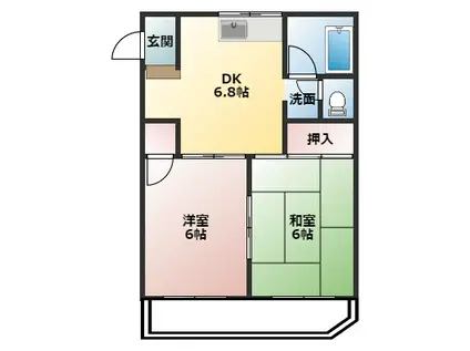 鍋嶋マンション(2DK/3階)の間取り写真