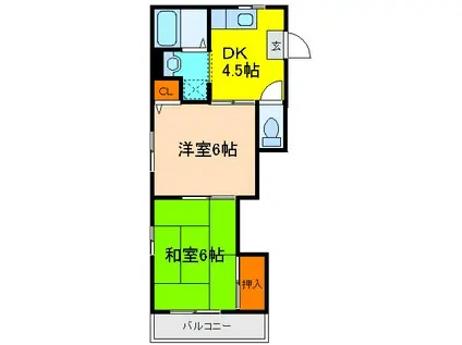 グランド・セゾンA(2DK/2階)の間取り写真