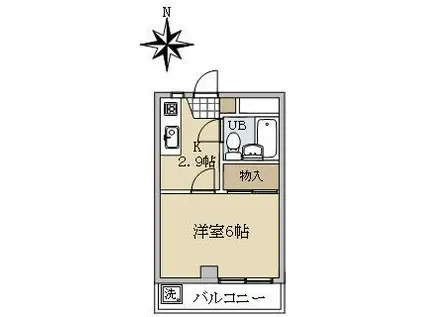 多摩川パールハイツ(1K/3階)の間取り写真