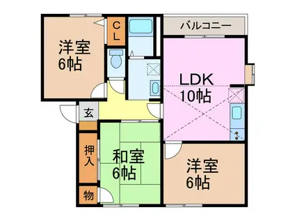 アドザックス桃山(3LDK/2階)の間取り写真