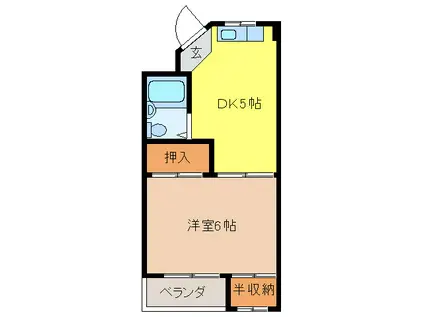 スペースタウン(1DK/4階)の間取り写真