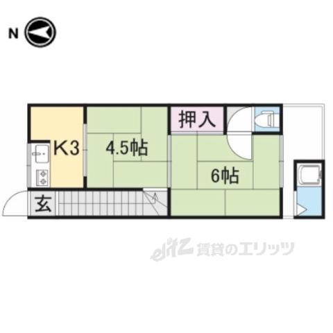 イオボヌール枚方(2K/2階)の間取り写真