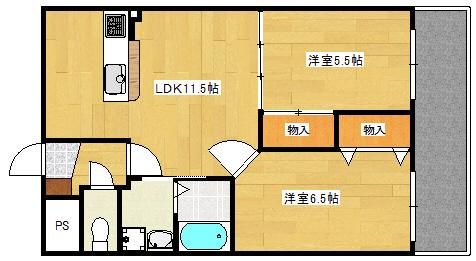 グレースKII(2LDK/2階)の間取り写真