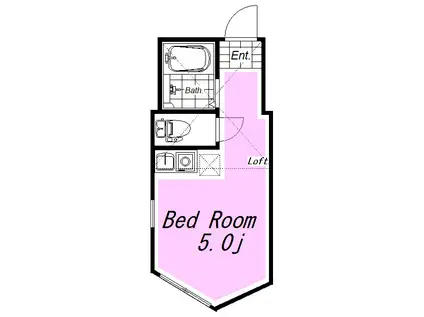 ユナイトMS ONE(ワンルーム/2階)の間取り写真