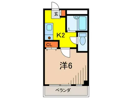 MOMO仁川(1K/3階)の間取り写真