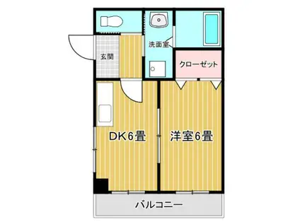 グランデージププレIII(1DK/2階)の間取り写真