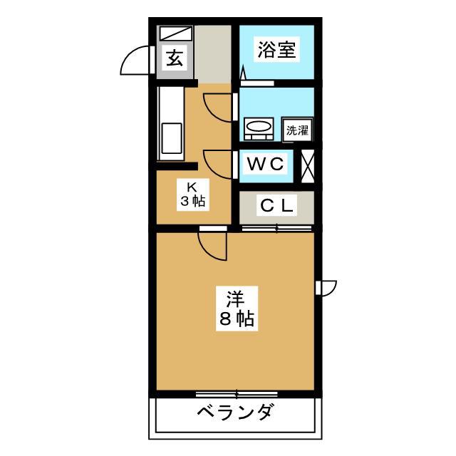 アメニティプレイス(1K/1階)の間取り写真