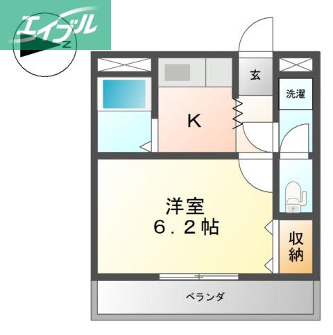 メゾンあさひ(1K/1階)の間取り写真
