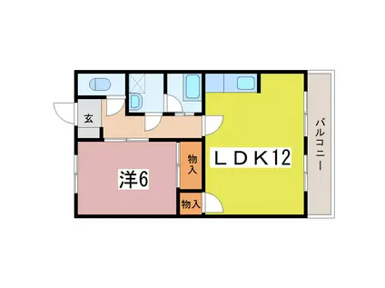 岡本マンション(1LDK/3階)の間取り写真