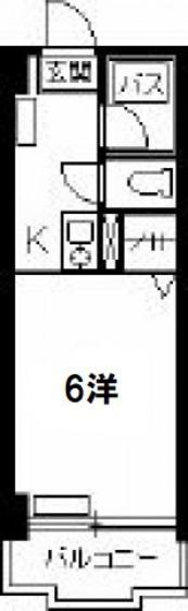 パティオ舟入(1K/3階)の間取り写真