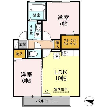 アイングルック(2LDK/2階)の間取り写真