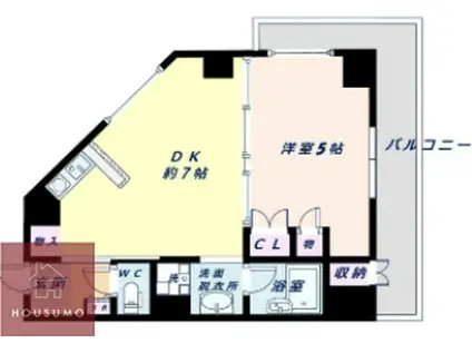おおきに北大阪リバーフロントAP(1DK/4階)の間取り写真