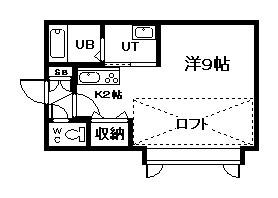 エルム医大前C(ワンルーム/1階)の間取り写真