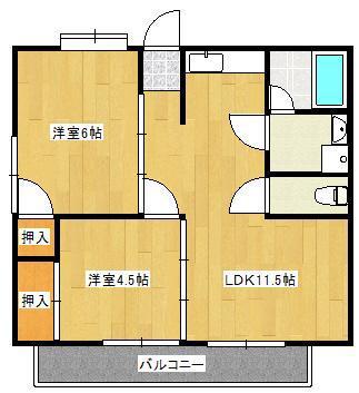 ベスト興産ビル(2LDK/5階)の間取り写真