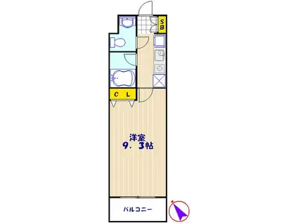 レジェンドA(1K/2階)の間取り写真
