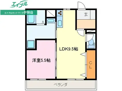 コーポ清水 A棟(1LDK/1階)の間取り写真