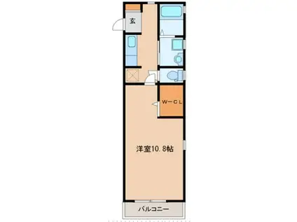 ピュアソシア(1K/1階)の間取り写真