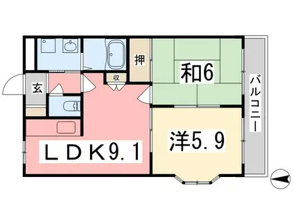エクセルコート(2LDK/3階)の間取り写真