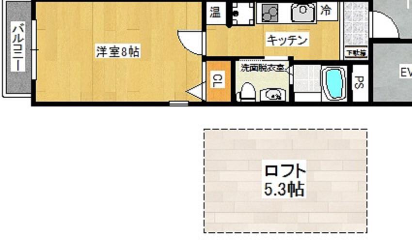 J&N三条神宮前(1K/5階)の間取り写真