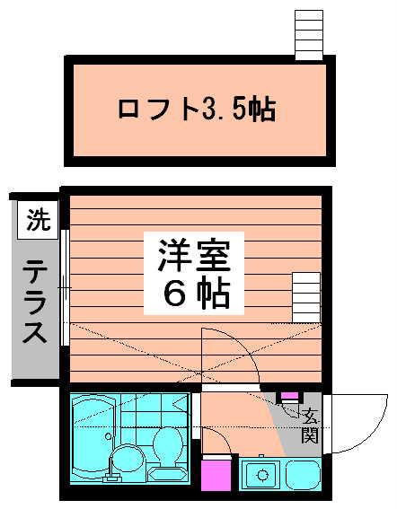 レオパレス志村第1(1K/1階)の間取り写真