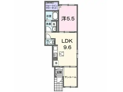 グレース大清水II(1LDK/1階)の間取り写真