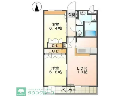 FAIRYCOURT(2LDK/3階)の間取り写真