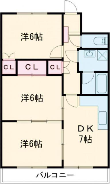 隆成ホームお茶の水(3DK/2階)の間取り写真