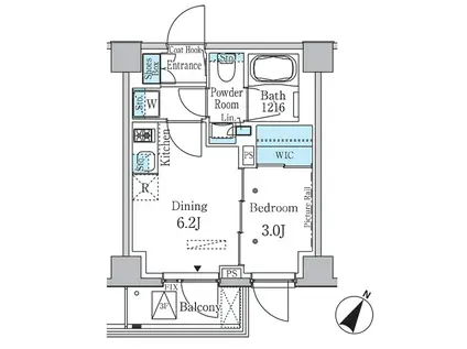 ラテスト白金台(1DK/2階)の間取り写真
