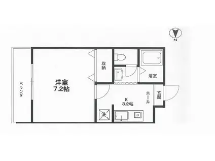 マンション小瀬(1K/3階)の間取り写真
