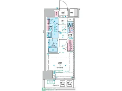 GENOVIA西川口III(1K/3階)の間取り写真