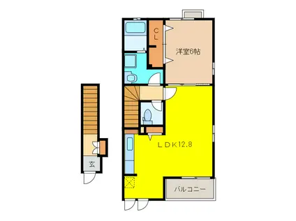 ソレイユ(1LDK/2階)の間取り写真