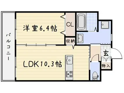 ジュピター(1LDK/10階)の間取り写真