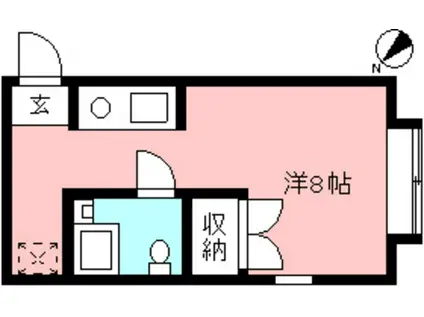 ラ・メゾン・ブランシェ(ワンルーム/1階)の間取り写真