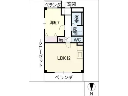 ウィルステージ(1LDK/2階)の間取り写真