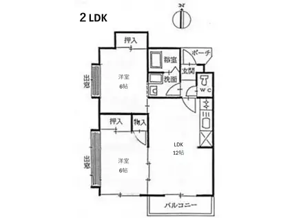 ヨシトモビル(2LDK/2階)の間取り写真